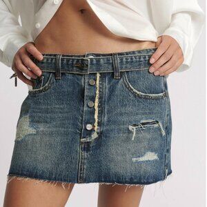 NWT $148 One Teaspoon Australia Free People Belted Denim Mini Skirt Boys Club 27